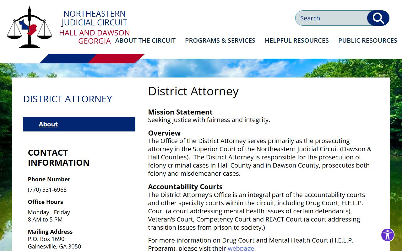 Northeastern Judicial Circuit attorney information connected to Dawson criminal court cases