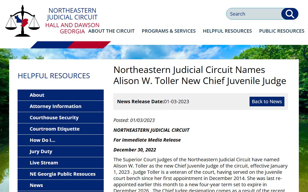 Northeastern Judicial Circuit news about Dawson County court programs
